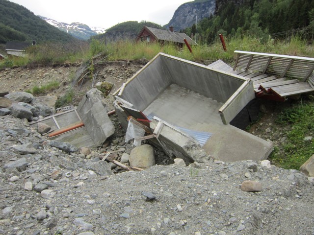 Noorwegen, Flam, overstroming in 2014